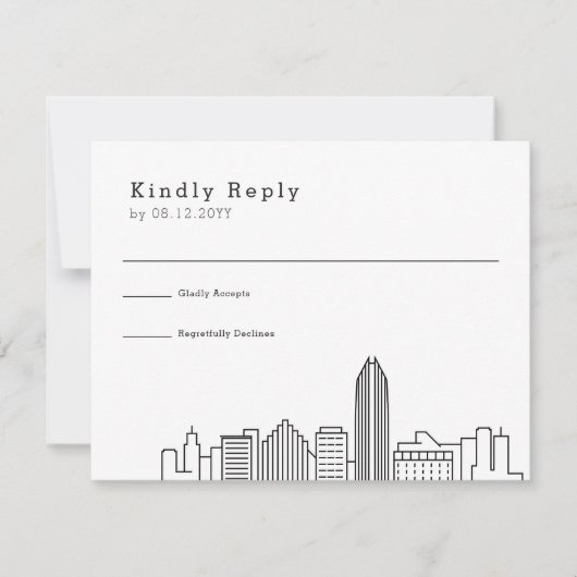 Oklahoma City Wedding | Stijlvolle Skyline RSVP (Voorkant)