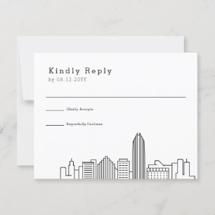 Oklahoma City Wedding Stijlvolle Skyline RSVP Kaartje