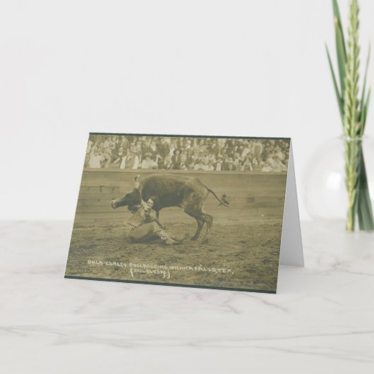 Oklahoma Culy bulldogging. Kaart (Voorkant)