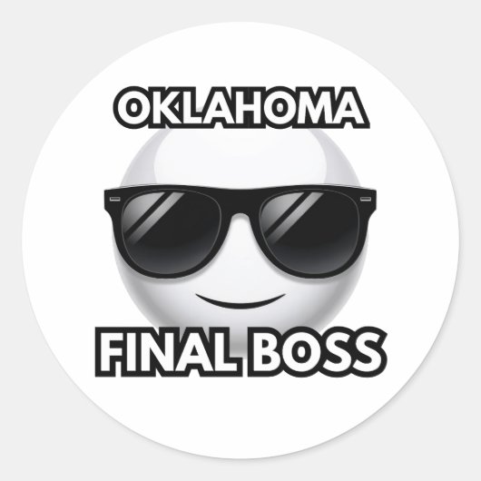 Oklahoma Eindbaas Cool Emoji Sticker (Voorkant)