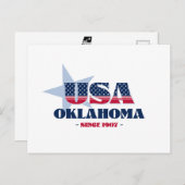 Oklahoma en carte postale rouge, blanche et bleue (Devant / Derrière)