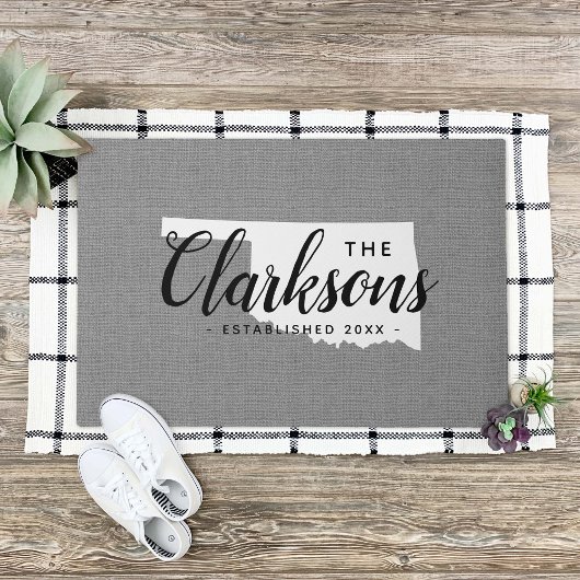 Oklahoma Family Monogram Staat Doormat Deurmat