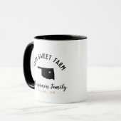 Oklahoma Farm Sweet Farm Famille Monogramme Mug (Devant gauche)