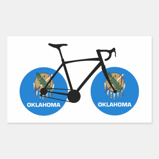 Oklahoma Flag Cycling Rechthoekige Sticker (Voorkant)