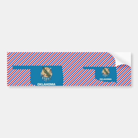 Oklahoma Flag Map Bumpersticker (Voorkant)