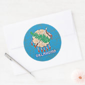 OKLAHOMA FLAG RONDE STICKER (Envelop)