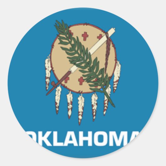 Oklahoma Flag Ronde Sticker (Voorkant)