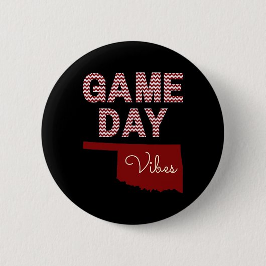 Oklahoma Football Game Day Vibes Herfst Ronde Button 5,7 Cm (Voorkant)