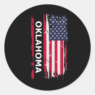 Oklahoma Heren en Dames Ronde Sticker