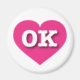 Oklahoma Hot Pink Heart - Ik hou van OK Magneet