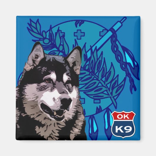 Oklahoma Husky Magneet (Voorkant)