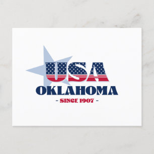 Oklahoma in rood, wit en blauw Briefkaart