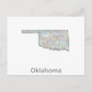 Oklahoma-kaart Briefkaart
