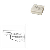 Oklahoma Kaart Handtekening Rubberstempel (Gestempeld)