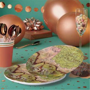 Oklahoma  kaart met foto's uit India Papieren Bordje