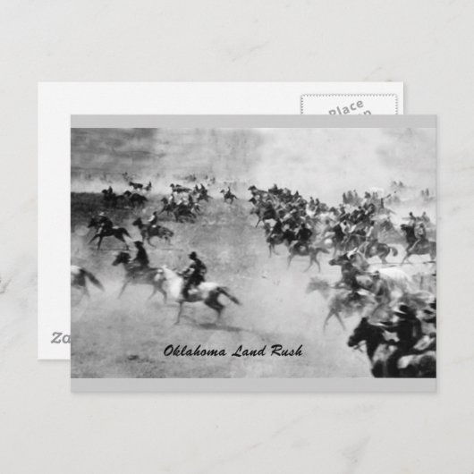 Oklahoma Land Rush Briefkaart (Voorkant / Achterkant)