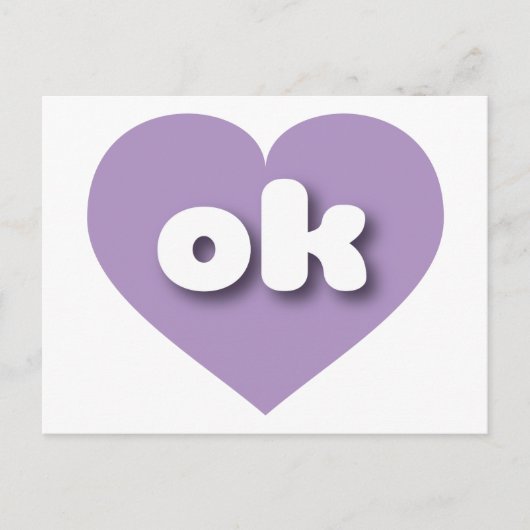 Oklahoma lavender hart - ik hou van ok briefkaart (Voorkant)