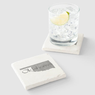 Oklahoma Map:  grijs krijt Stenen Onderzetter