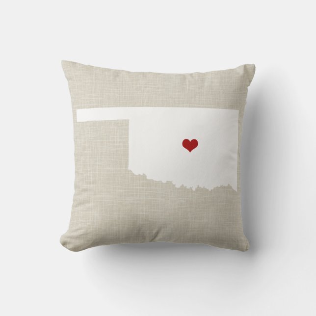 Oklahoma New Home State Sierkussen 16 x 16 inch (Voorkant)
