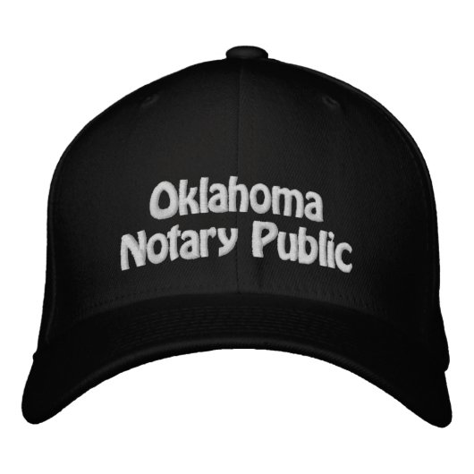 Oklahoma Notarisch publiek geborduurd Baseball Pet (Voorkant)