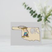 Oklahoma OK Carte & Cowboy Cartoon Art Moto (Debout devant)