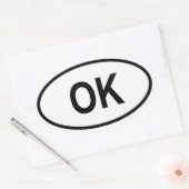 Oklahoma "OK" Ovale Sticker (Envelop)