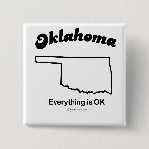 OKLAHOMA - "OKLAHOMA STATE MOTTO" T-shirts en Gea Vierkante Button 5,1 Cm