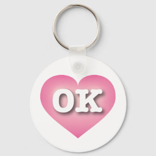 Oklahoma Pink Fade Heart - Ik hou van OK Sleutelhanger