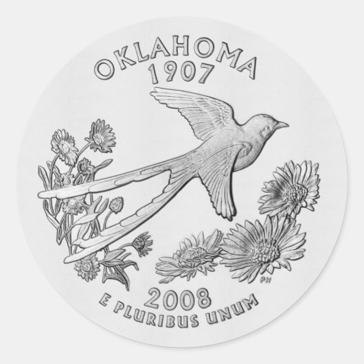 Oklahoma Quarter Sticker (Voorkant)
