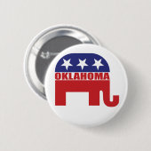 Oklahoma Republican Elephant Ronde Button 5,7 Cm (Voorkant /achterkant)