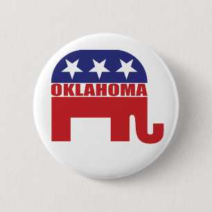 Oklahoma Republican Elephant Ronde Button 5,7 Cm
