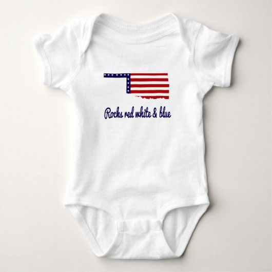 Oklahoma Rocks Rood Wit & Blauw Romper (Voorkant)