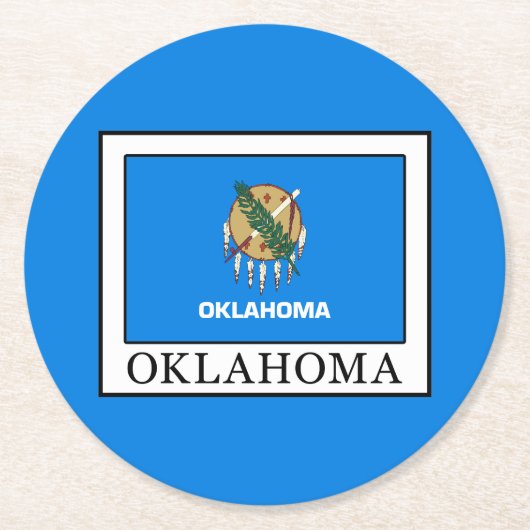 Oklahoma Ronde Kartonnen Onderzetter (Voorkant)