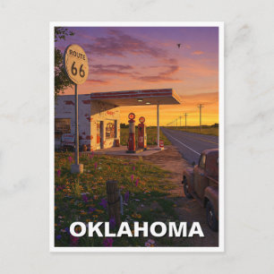 Oklahoma Route 66 Benzinepomp Reizen Briefkaart