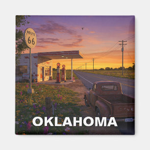 Oklahoma Route 66 Gasstation Reizen Magneet