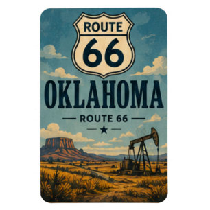 Oklahoma Route 66 Oilfield Road Reis Kunst Magneet