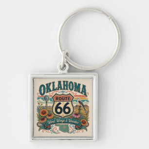 Oklahoma Route 66 Prairie Road Charme Sleutelhanger