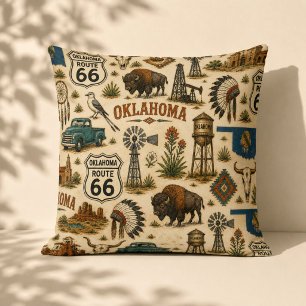 Oklahoma Route 66 Sofa Prairie Kussen