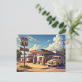 Oklahoma Route 66  tankstation Briefkaart (Staand voorkant)