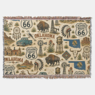 Oklahoma Route 66 Vintage Western Collage Deken