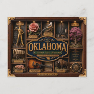 Oklahoma Shadow Box 3D Figuur Staat Briefkaart