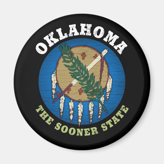 OKLAHOMA SOONER STATE FLAG MAGNEET (Voorkant)