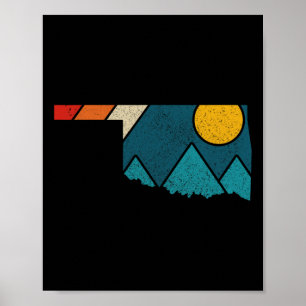 Oklahoma staat kaart bergen wandelen Pride Poster
