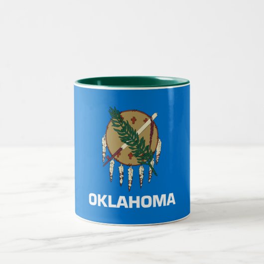 Oklahoma Staatsvlag Tweekleurige Koffiemok (Center)