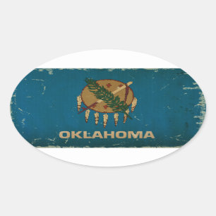 Oklahoma State Flag .png Ovale Sticker