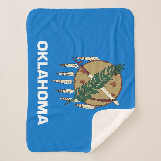 Oklahoma State Flag Print Patriottisch Sherpa Deken (Voorkant)