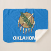 Oklahoma State Flag Print Patriottisch Sherpa Deken (Voorkant (horizontaal))