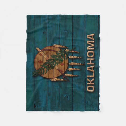 Oklahoma State Flag  Wood Carved Fleece Deken (Voorkant)