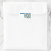 Oklahoma State Naam Word Art Geel Vierkante Sticker (Tas)