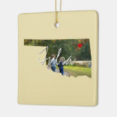 Oklahoma State Photo insert and town name Keramisch Ornament (Links)